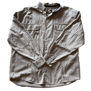 Harley-Davidson Men XL Tan Long Sleeve Button Down Shirt